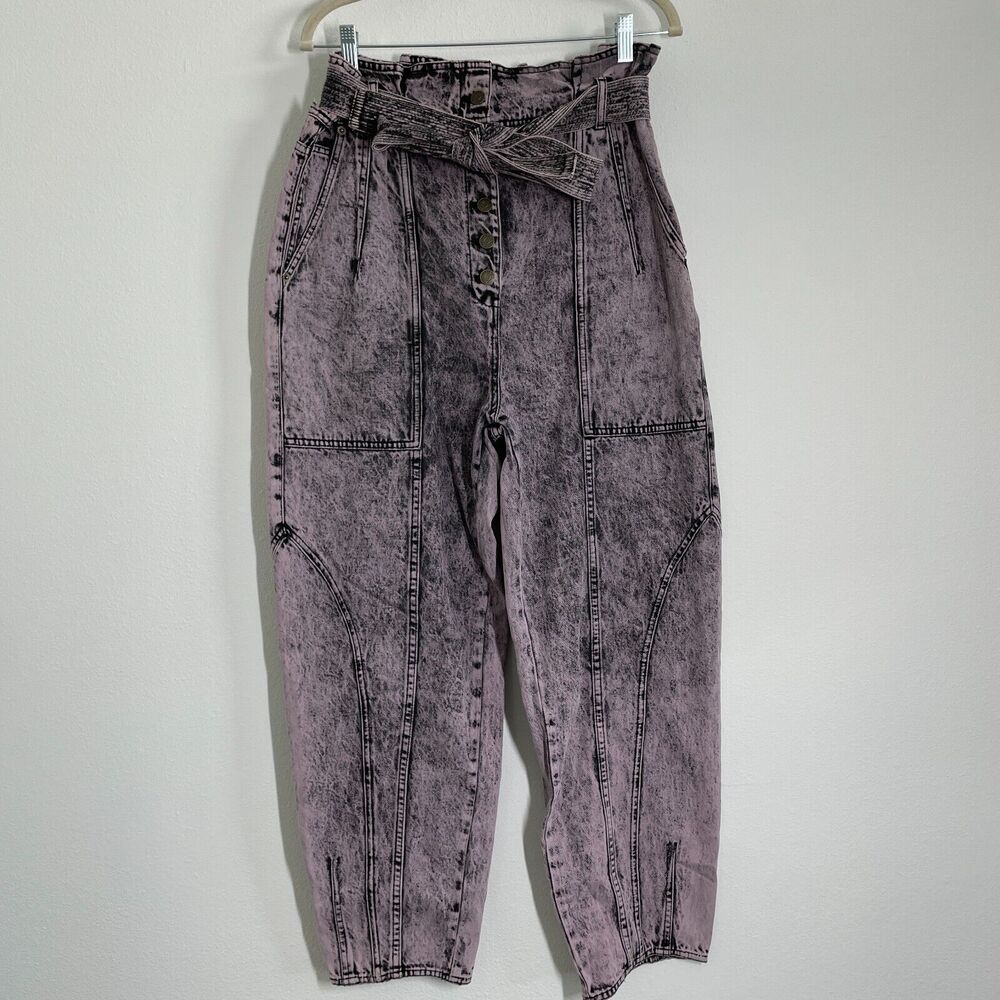 Ulla Johnson Jeans Women 10 Liliac Denim Brier High Waist Paperbag Button Fly